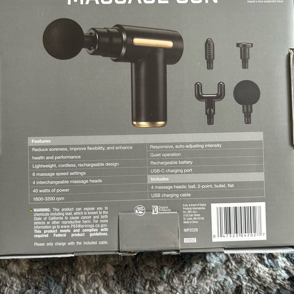ilive Portable Cordlesss Massage Gun - Picture 3 of 4